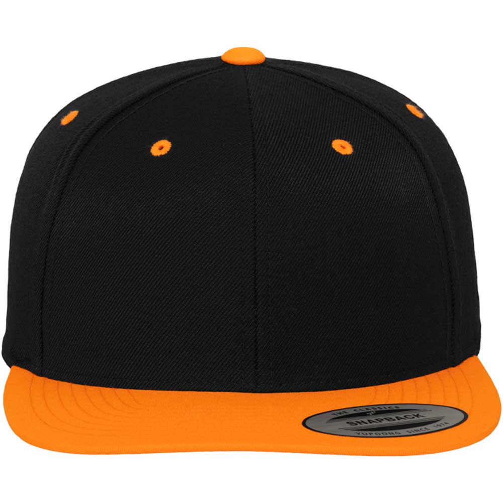 Classic Snapback 2-Tone Cap schwarz/neonorange mit gesticktem "Rangers Logo"