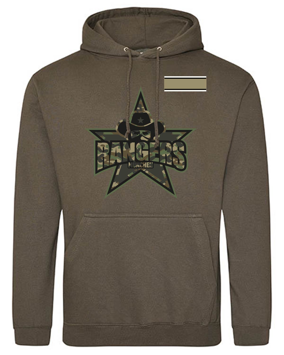Hoodie oliv mit Camo-Logo