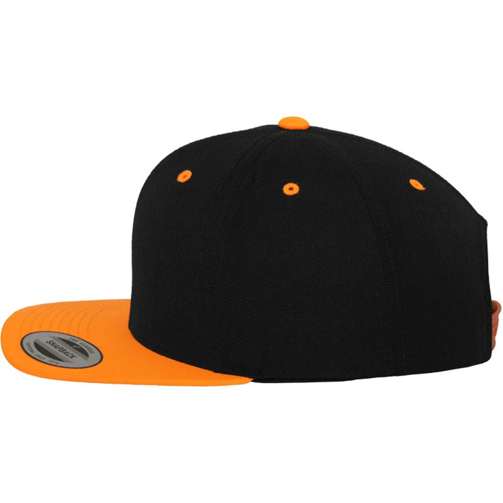 Classic Snapback 2-Tone Cap schwarz/neonorange mit gesticktem "Rangers Logo"