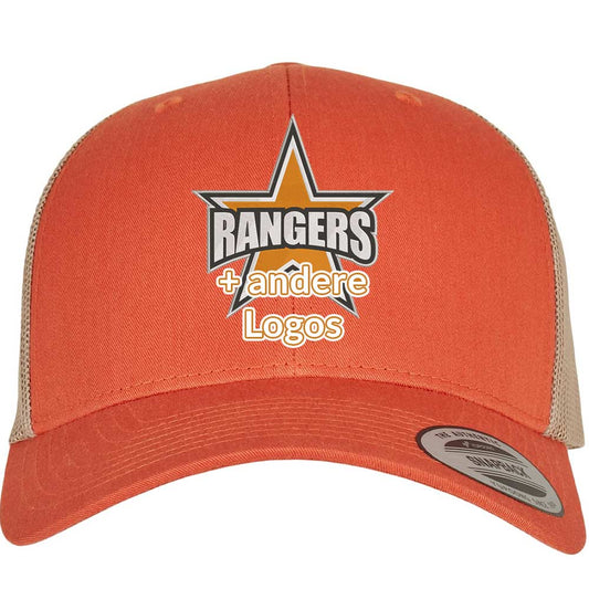 Retro 2-Tone Trucker orange/khaki mit gesticktem "Rangers Logo"